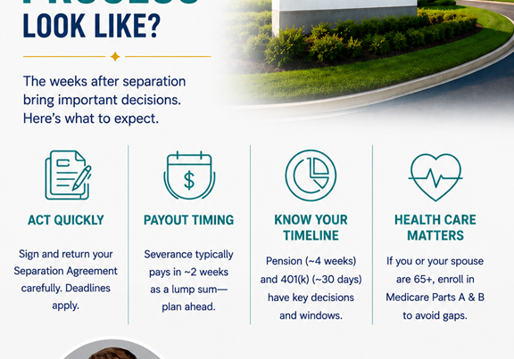 Jim McGowan CFP at Apollon Financial explains the Merck separation process including severance timing, pension, 401k, and Medicare planning for Merck employees